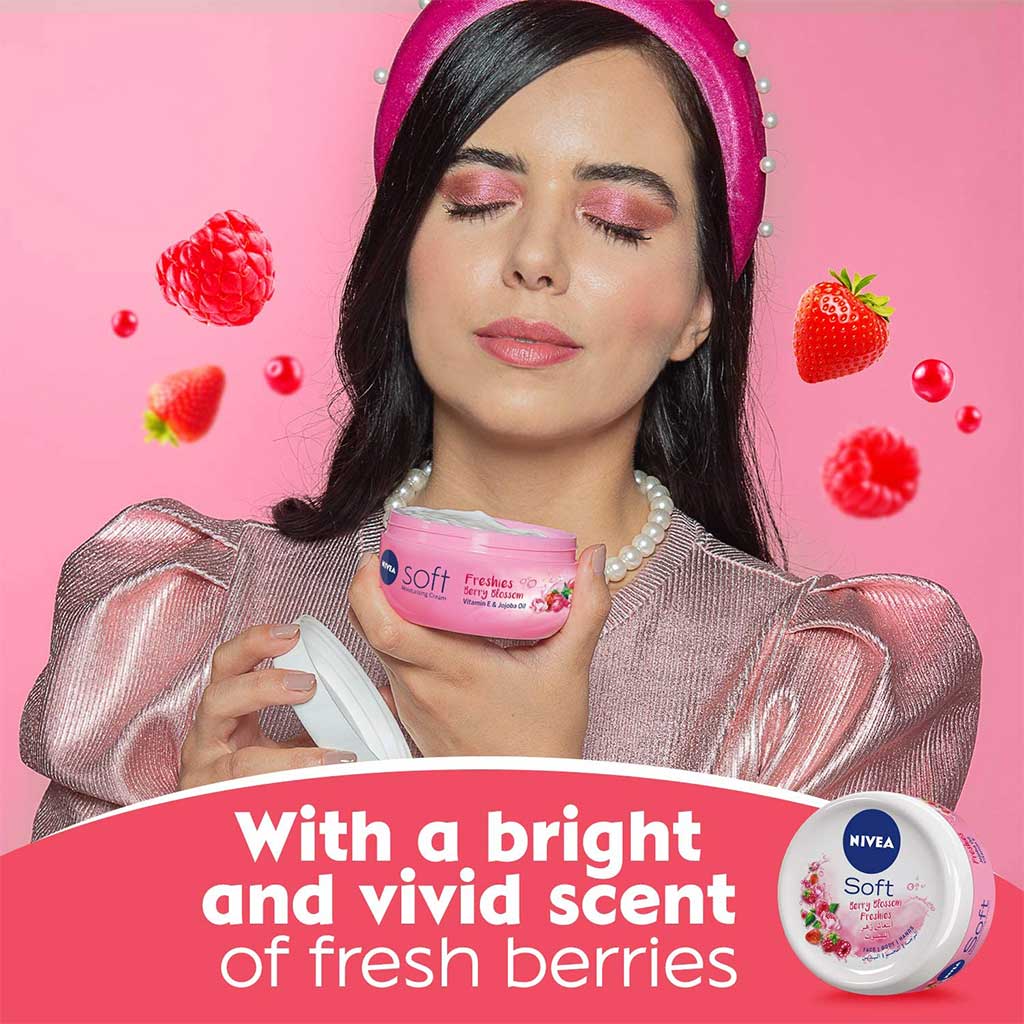 Nivea Freshies Berry Blossom Soft Moisturizing Cream With Vitamin E & Jojoba Oil 100ml - Easy Pharmacy LLC