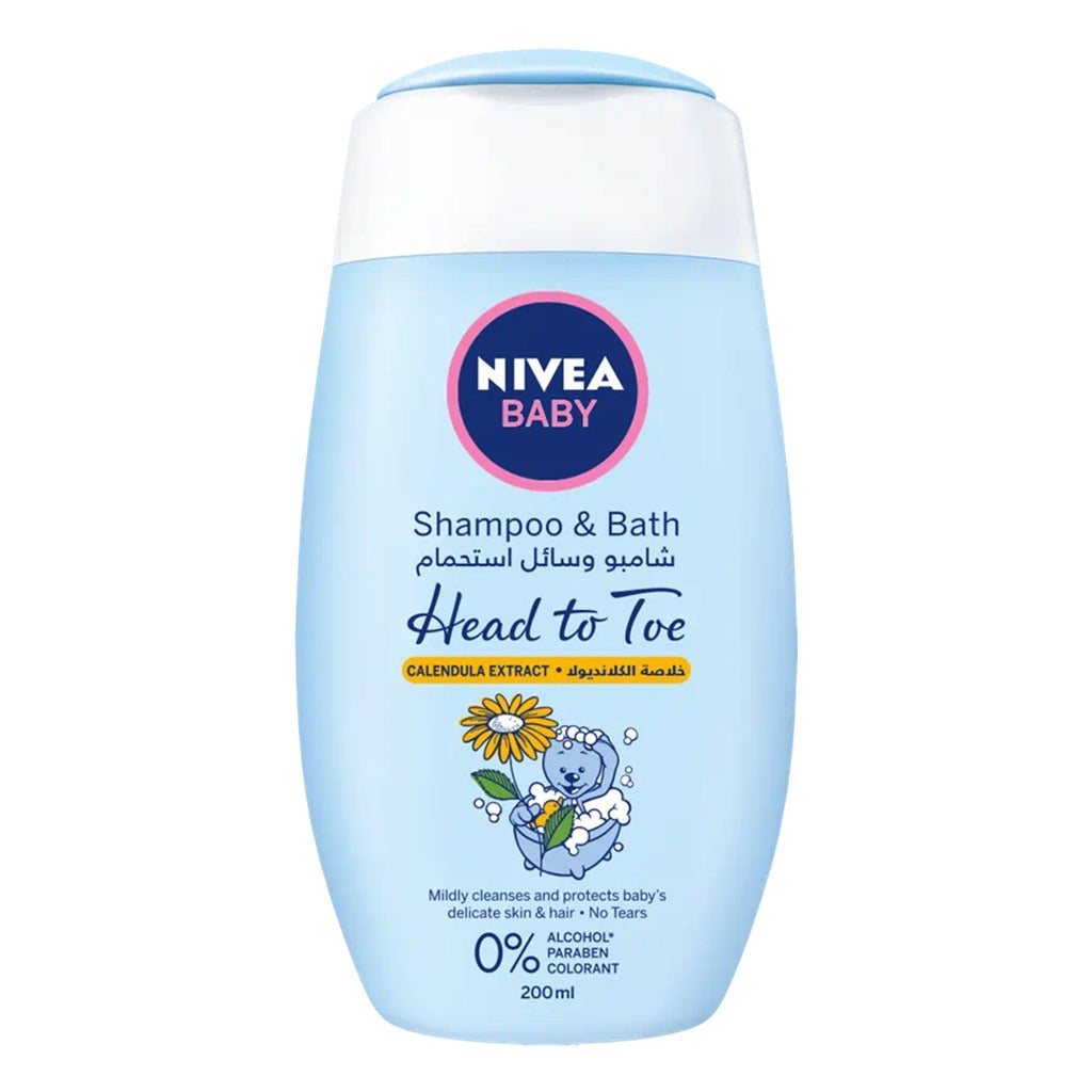 Nivea Baby Head To Toe Shampoo & Bath With Calendula Extract 200ml - Easy Pharmacy LLC