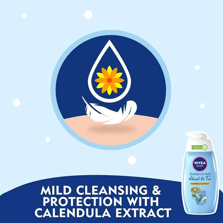 Nivea Baby Head To Toe Shampoo & Bath With Calendula Extract 200ml - Easy Pharmacy LLC