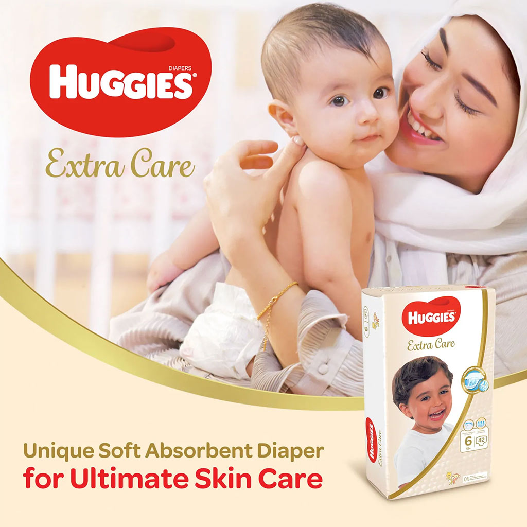 Huggies Extra Care Baby Diapers, Size 3, 4-9Kg, Pack of 76's - Easy Pharmacy LLC