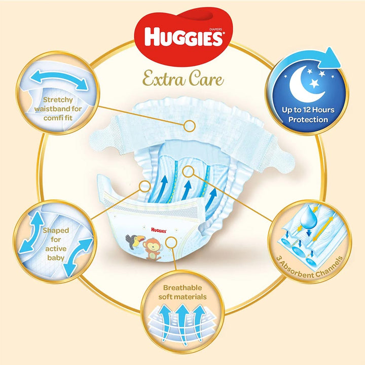 Huggies Extra Care Baby Diapers, Size 6, 15+Kg, Pack of 42's - Easy Pharmacy LLC