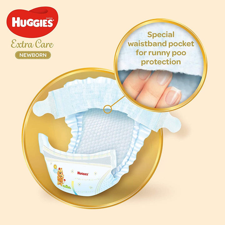 Huggies Extra Care Newborn Diapers, Size 1, 1-5Kg, Jumbo Pack of 2 x 64's - Easy Pharmacy LLC