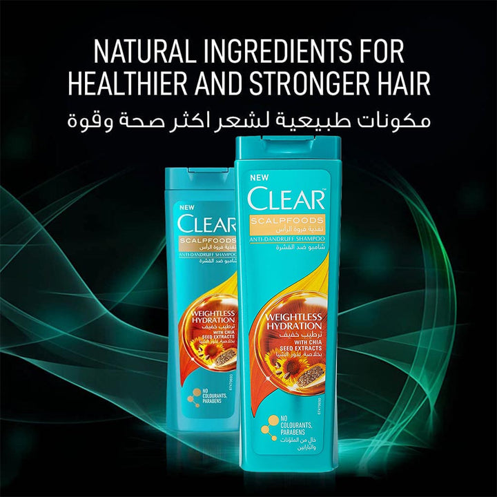 Clear Scalpfoods Weightless Hydration Anti-Dandruff Shampoo With Chia Seed Extracts 400ml - Easy Pharmacy LLC
