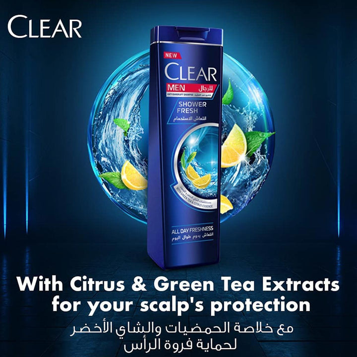 Clear Men Shower Fresh Anti-Dandruff Shampoo With Citrus Essence And Green Tea 400ml - Easy Pharmacy LLC