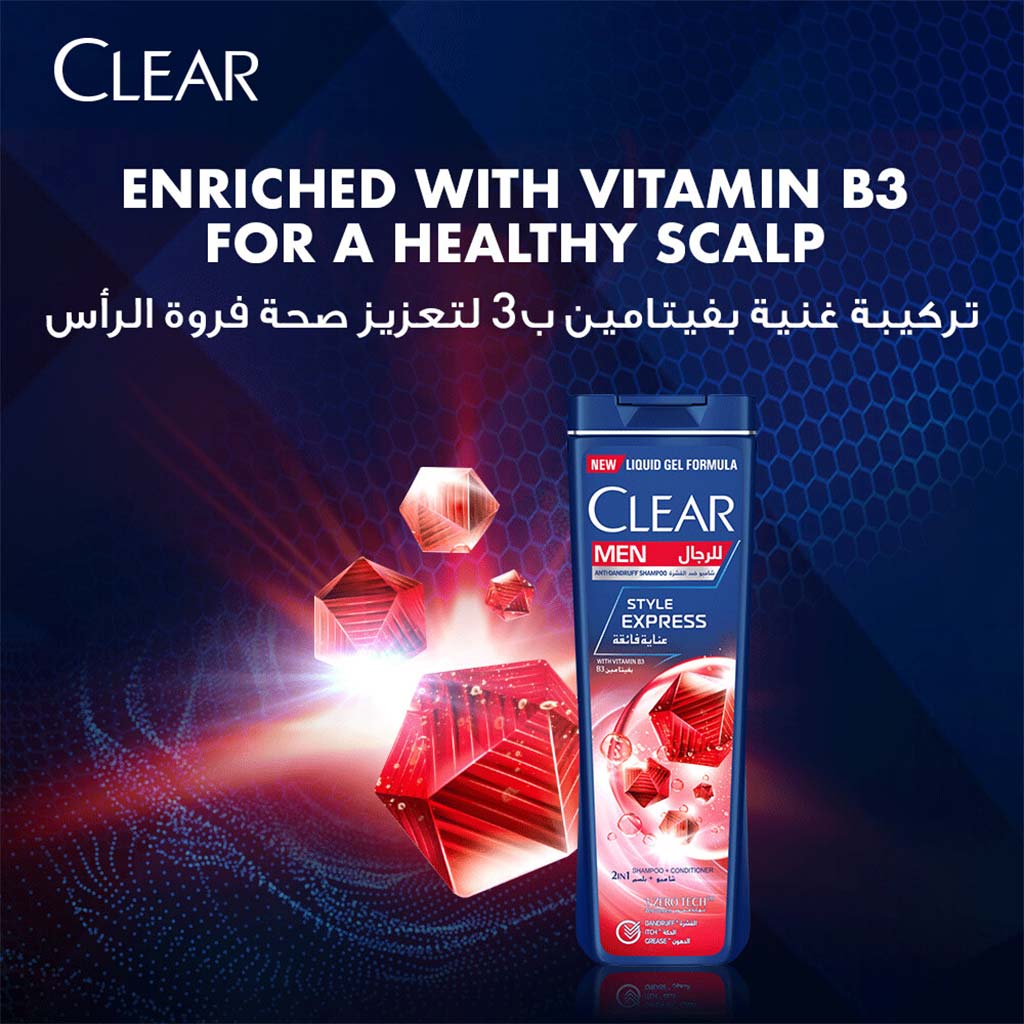Clear Men Style Express Anti-Dandruff 2-In-1 Shampoo + Conditioner 200ml - Easy Pharmacy LLC