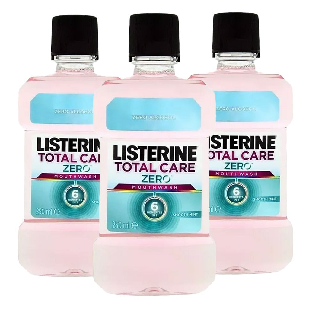Listerine Total Care Zero 6-in-1 Alcohol Free Mouthwash 250ml 2+1 PROMO PACK - Easy Pharmacy LLC