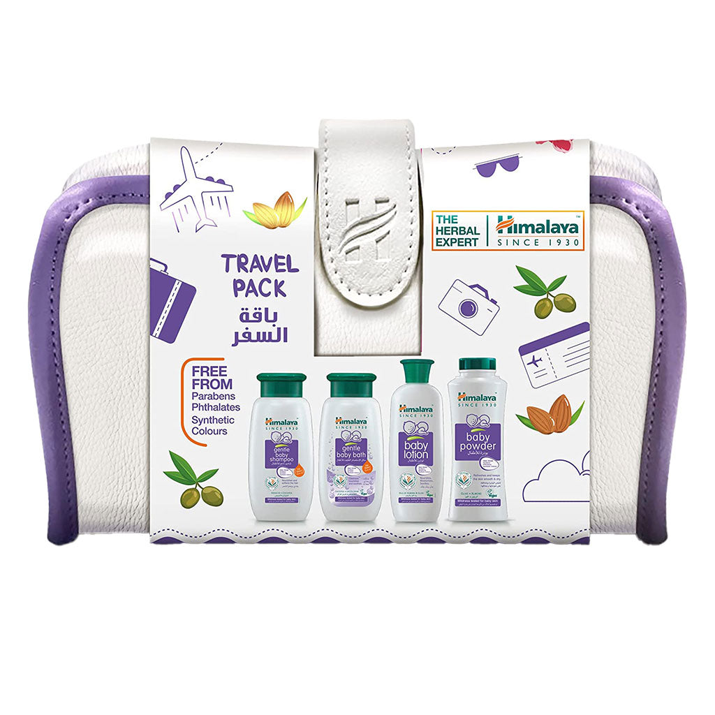 Himalaya Baby Care Travel Pack With Gentle Baby Tear Free Shampoo 100ml, Baby Bath 100ml, Baby Lotion 100ml & Baby Powder 100g - Easy Pharmacy LLC