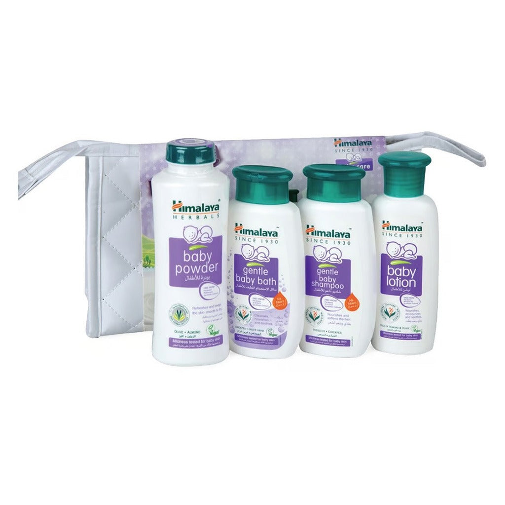 Himalaya Baby Care Travel Pack With Gentle Baby Tear Free Shampoo 100ml, Baby Bath 100ml, Baby Lotion 100ml & Baby Powder 100g - Easy Pharmacy LLC