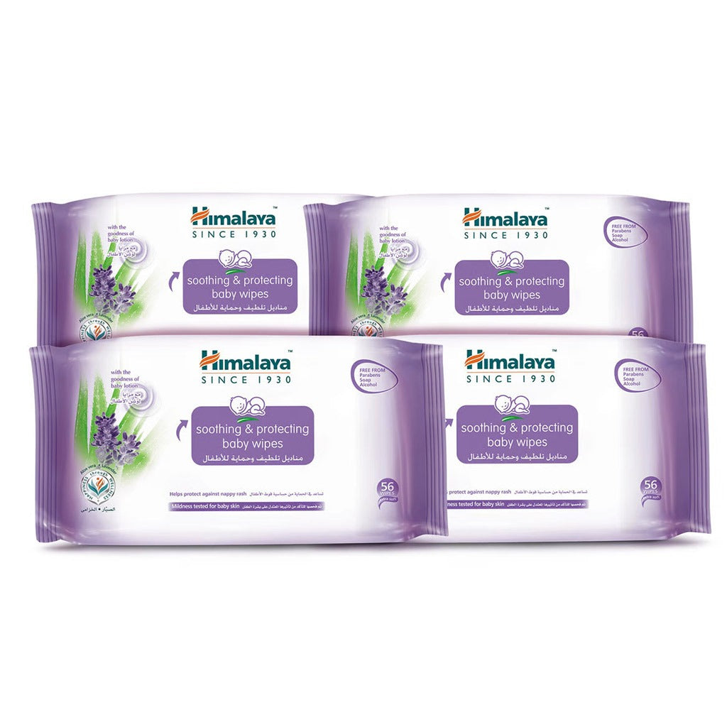 Himalaya Soothing & Protecting Baby Wipes 56's Pack of 4's - Easy Pharmacy LLC