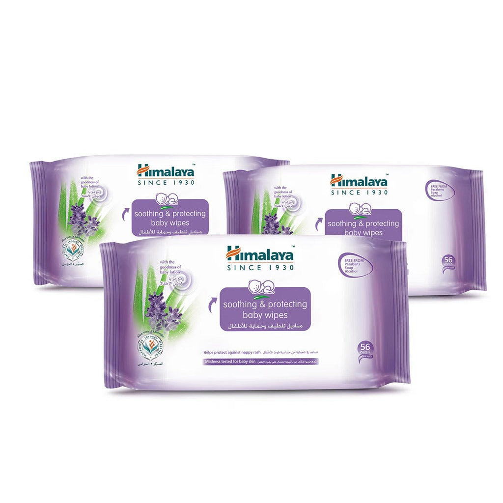 Himalaya Soothing & Protecting Baby Wipes 56's Pack of 3's - Easy Pharmacy LLC