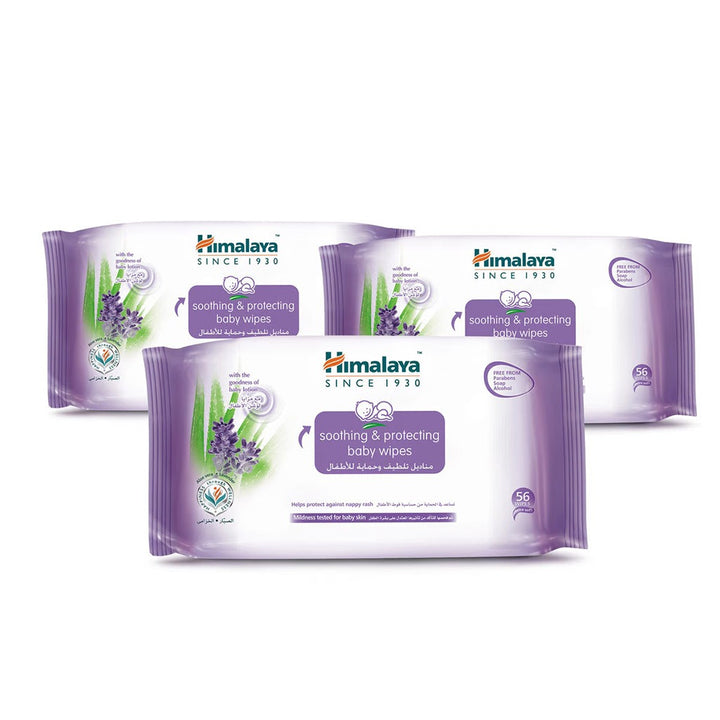 Himalaya Soothing & Protecting Baby Wipes 56's Pack of 3's - Easy Pharmacy LLC