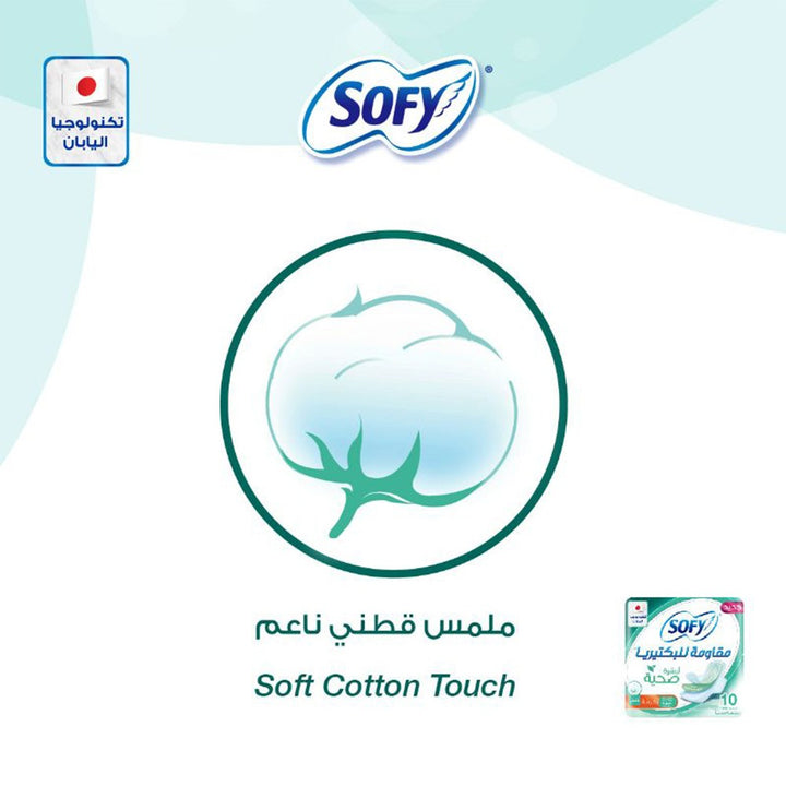 Sofy Anti-Bacterial Healthy Skin Slim Sanitary Pad Large, Pack of 10 - Easy Pharmacy LLC