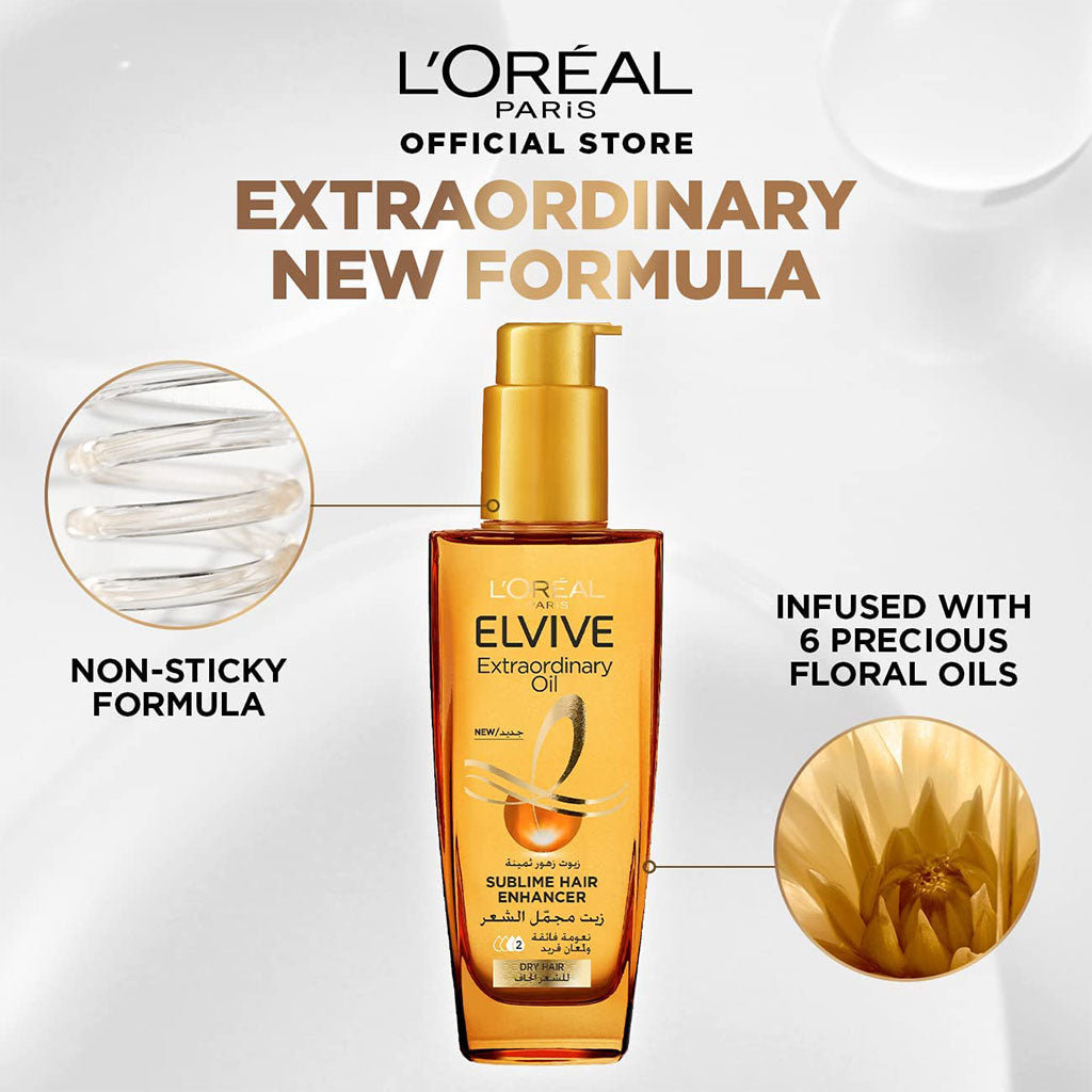 Loreal Paris Elvive Extraordinary Oil Sublime Hair Enhancer For Dry Hair 100ml - Easy Pharmacy LLC
