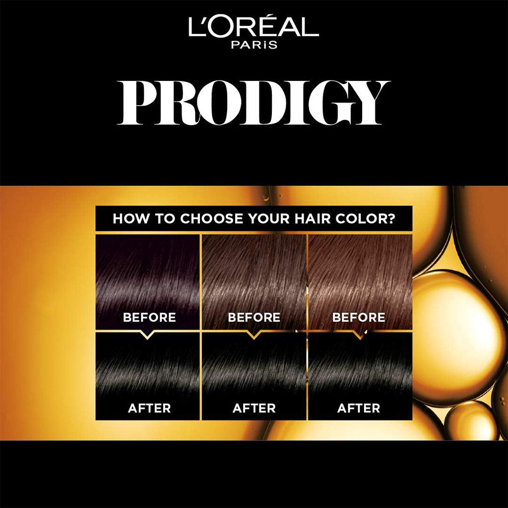 L'oreal Paris Prodigy Ammonia Free Permanent Oil Hair Color 1.0 Black - Easy Pharmacy LLC