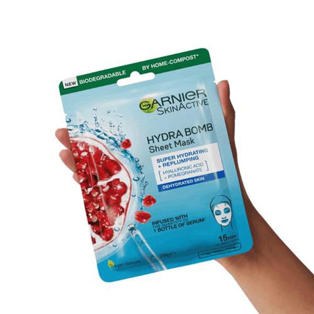 Garnier SkinActive Hydra Bomb Pomegranate Serum Sheet Mask With Hyaluronic Acid For Dehydrated Skin, Pack of 1's - Easy Pharmacy LLC