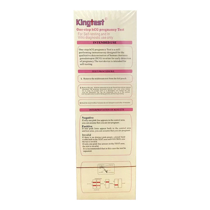King Test Rapid One Step hCG Midstream Pregnancy Test Kit - Easy Pharmacy LLC