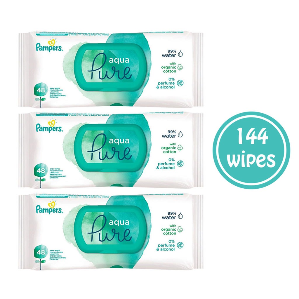 Pampers Aqua Pure Baby Wet Wipes, Pack of 144's - Easy Pharmacy LLC