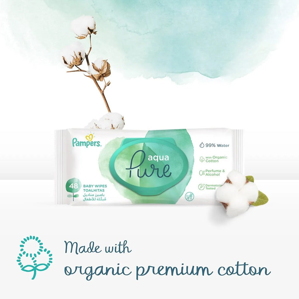 Pampers Aqua Pure Baby Wet Wipes, Pack of 144's - Easy Pharmacy LLC