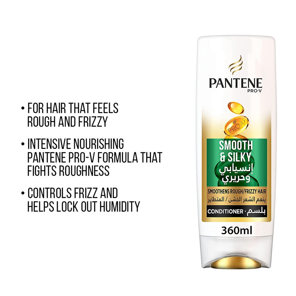 Pantene Pro-V Smooth & Silky Conditioner For Frizzy Hair 360ml - Easy Pharmacy LLC