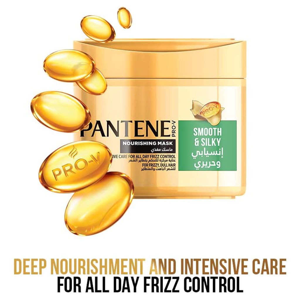 Pantene Pro-V Smooth & Silky Nourishing Hair Mask For Frizzy, Dull Hair 300ml - Easy Pharmacy LLC