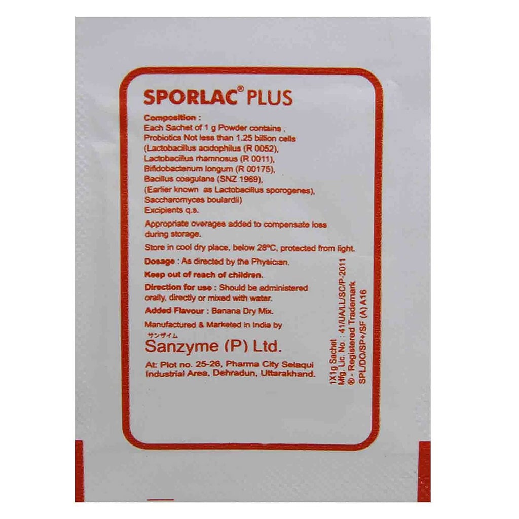 Sporlac Plus Probiotic Oral Powder Sachets 1g, Pack of 10's - Easy Pharmacy LLC