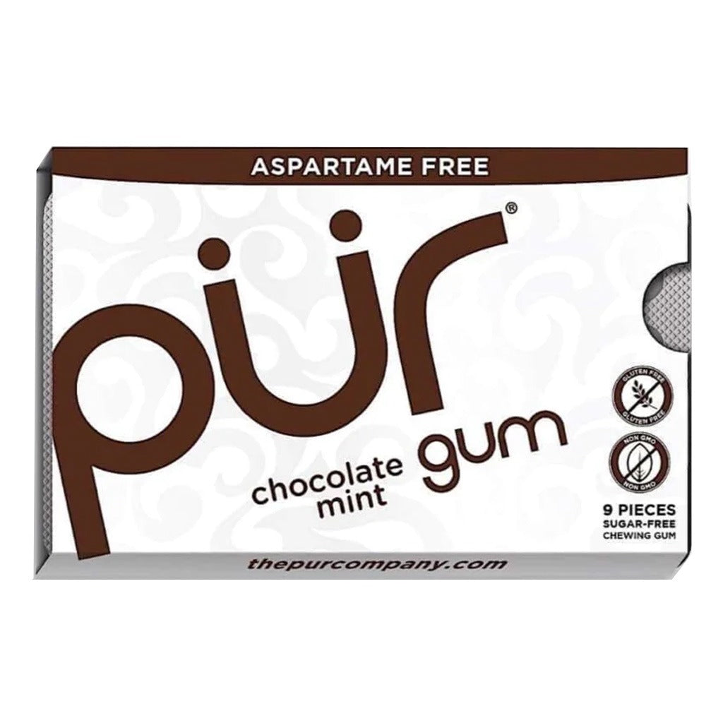 Pur Aspartame & Sugar Free Chocolate Mint Chewing Gum With Xylitol 9 Pieces - Easy Pharmacy LLC