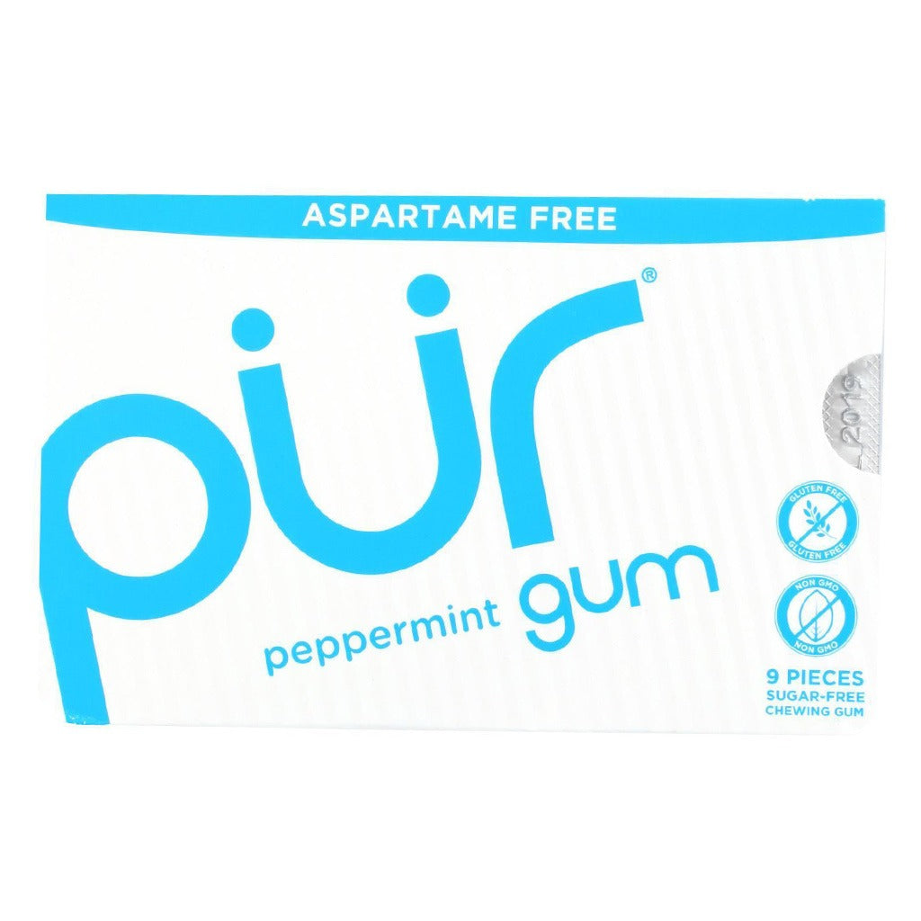 Pur Aspartame & Sugar Free Peppermint Chewing Gum With Xylitol 9 Pieces - Easy Pharmacy LLC