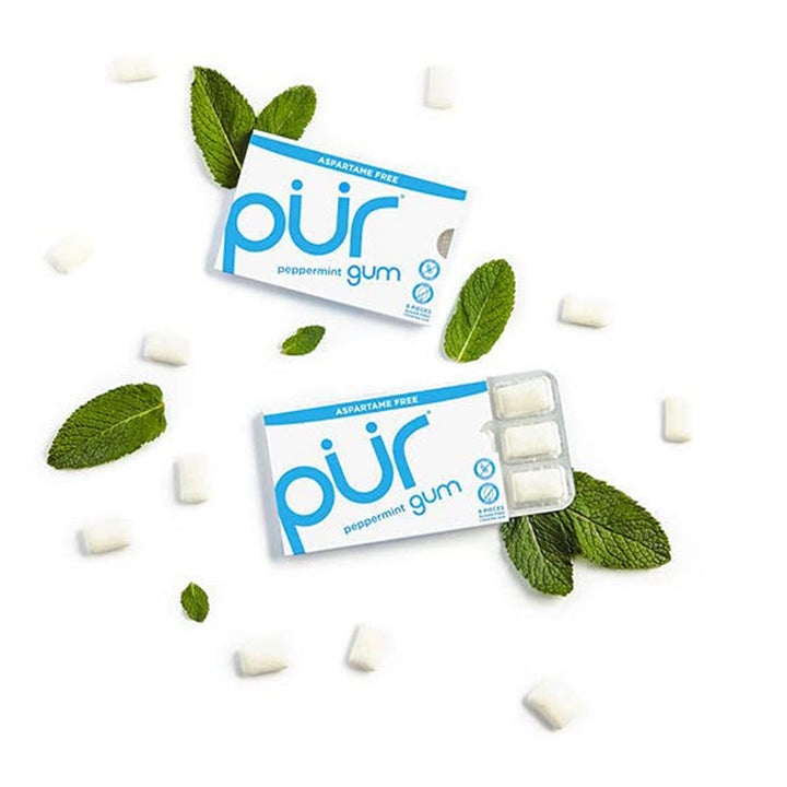 Pur Aspartame & Sugar Free Peppermint Chewing Gum With Xylitol 9 Pieces - Easy Pharmacy LLC