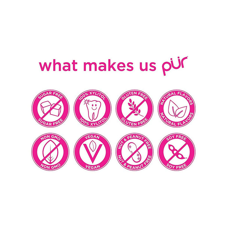 Pur Aspartame & Sugar Free Pomegranate Chewing Gum With Xylitol 9 Pieces - Easy Pharmacy LLC