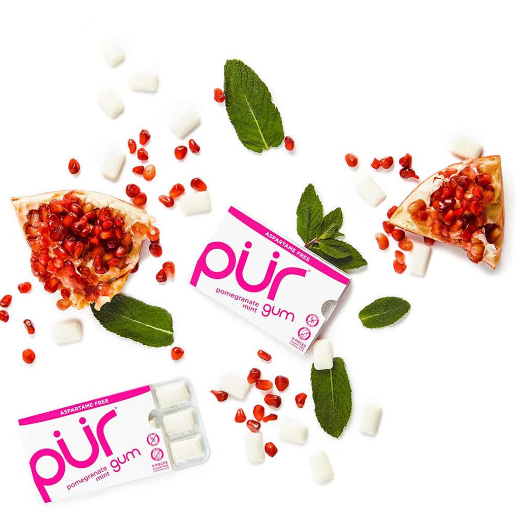 Pur Aspartame & Sugar Free Pomegranate Chewing Gum With Xylitol 9 Pieces - Easy Pharmacy LLC