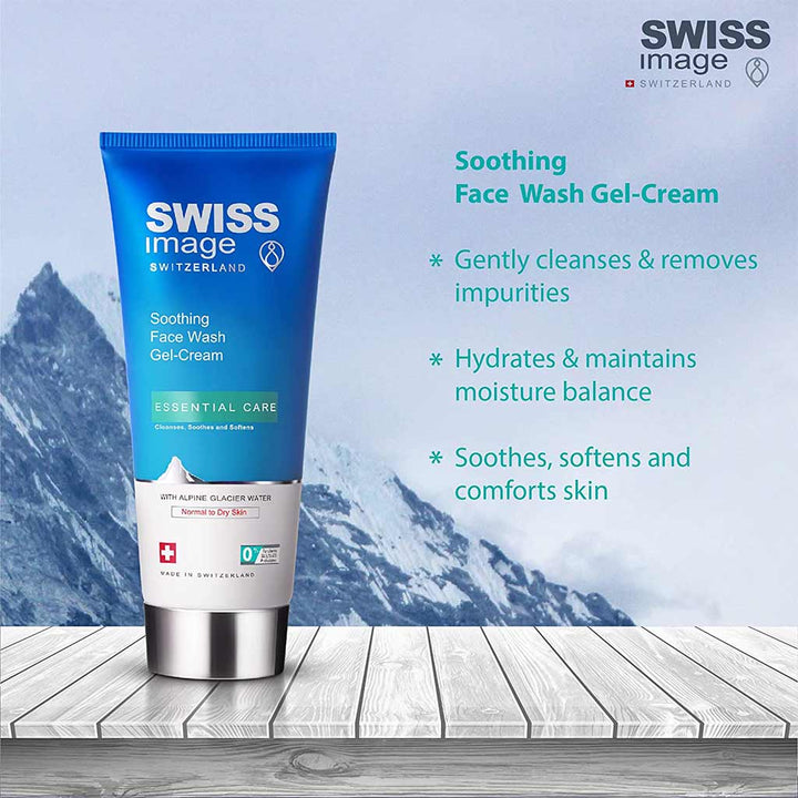 Swiss Image Essential Care Soothing Face Wash Gel-Cream For Normal To Dry Skin 200ml - Easy Pharmacy LLC
