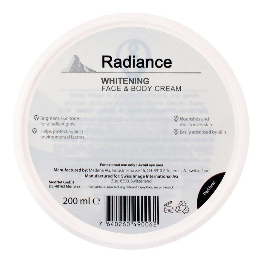 Swiss Image Radiance Whitening Face & Body Cream 200ml - Easy Pharmacy LLC