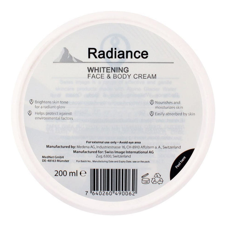 Swiss Image Radiance Whitening Face & Body Cream 200ml - Easy Pharmacy LLC