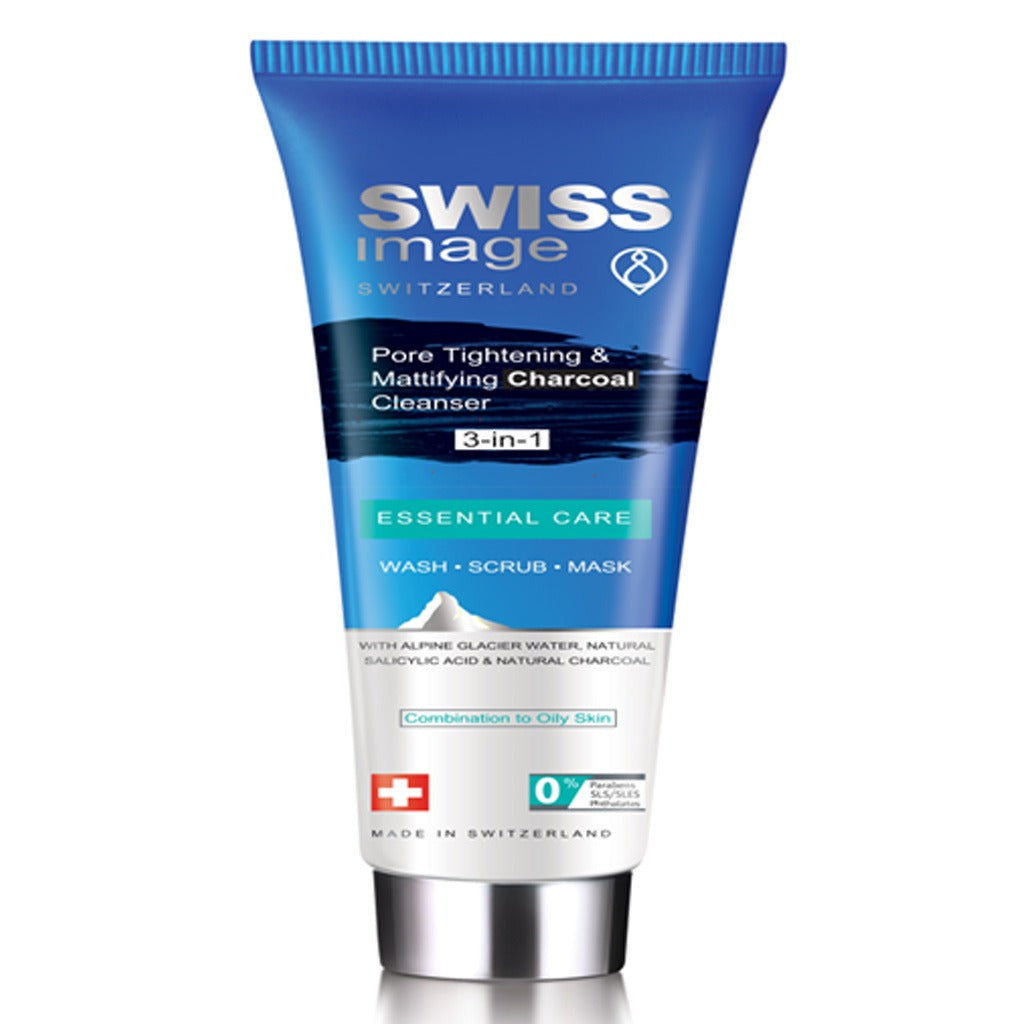 Swiss Image Essential Care Pore Tightening & Mattifying 3-In-1 Charcoal Cleanser 100ml - Easy Pharmacy LLC