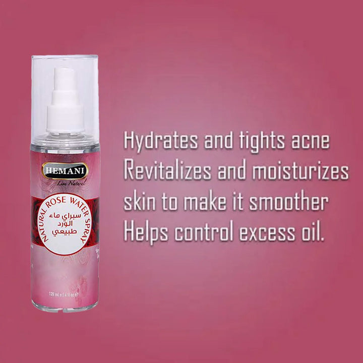 Hemani Natural Rose Water Spray 120ml - Easy Pharmacy LLC