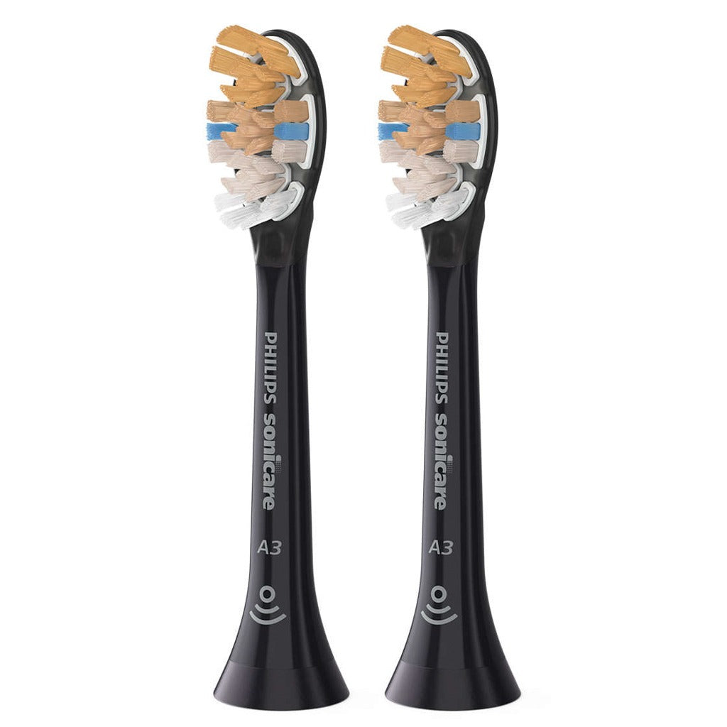 Philips Sonicare A3 Premium All-In-One Standard sonic toothbrush heads, Black Brush Heads HX9092/96, Pack of 2's - Easy Pharmacy LLC