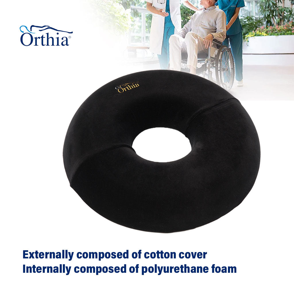 Orthia Premium Round Cushion - Black Velvet, Pack of 1's - Easy Pharmacy LLC