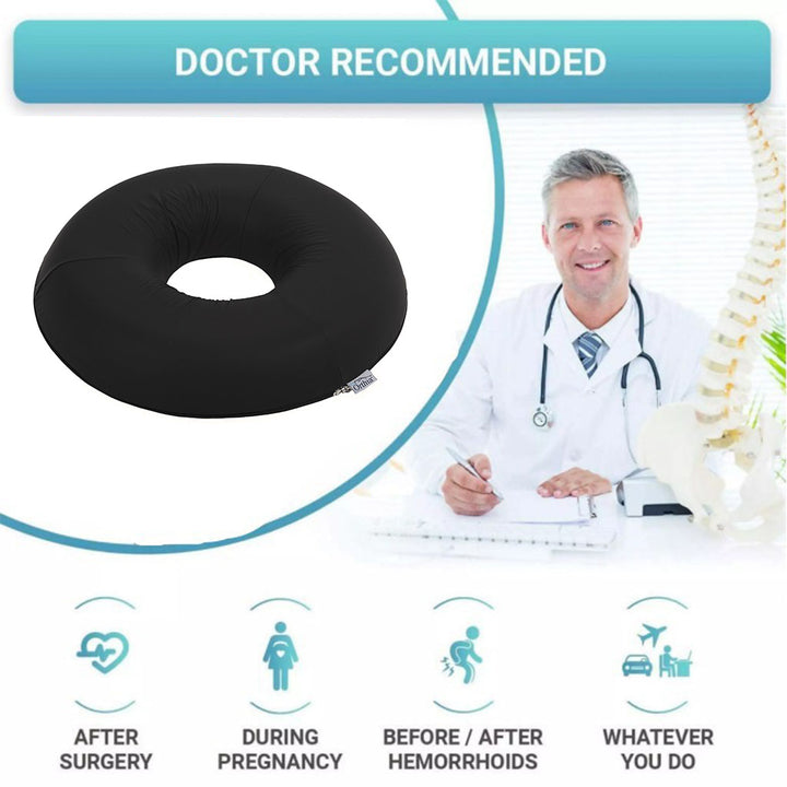 Orthia Premium Round Cushion - Black Waterproof, Pack of 1's - Easy Pharmacy LLC