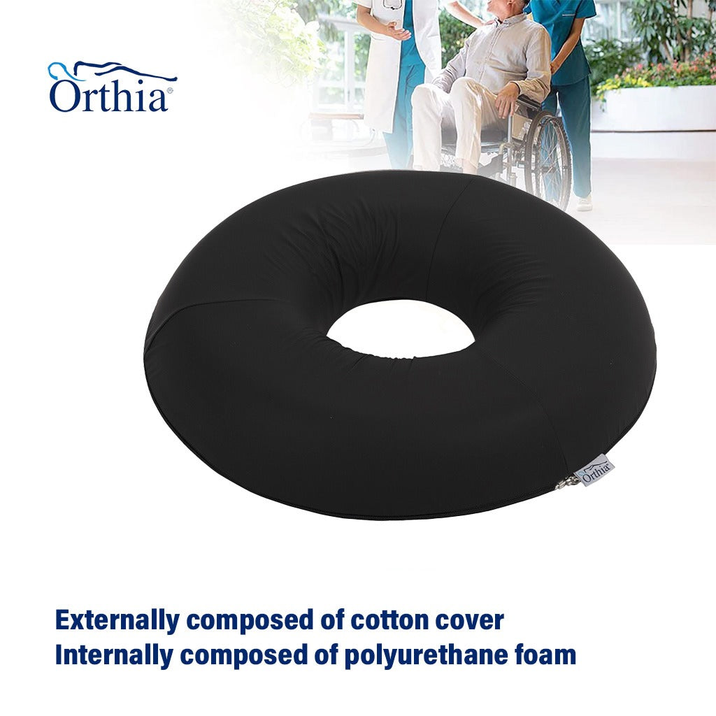 Orthia Premium Round Cushion - Black Waterproof, Pack of 1's - Easy Pharmacy LLC