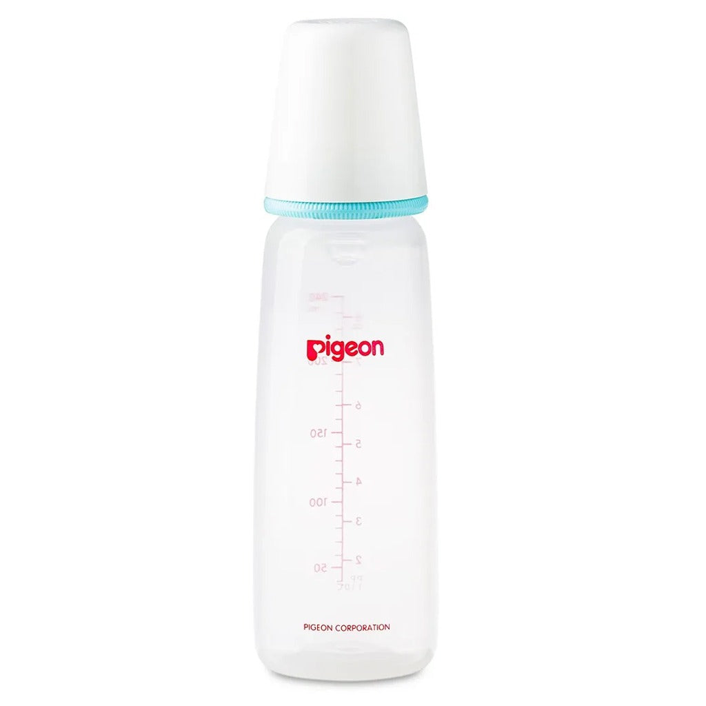Pigeon Plastic Feeding Bottle For Babies With White Cap 240ml - Assorted KP-8 - Easy Pharmacy LLC