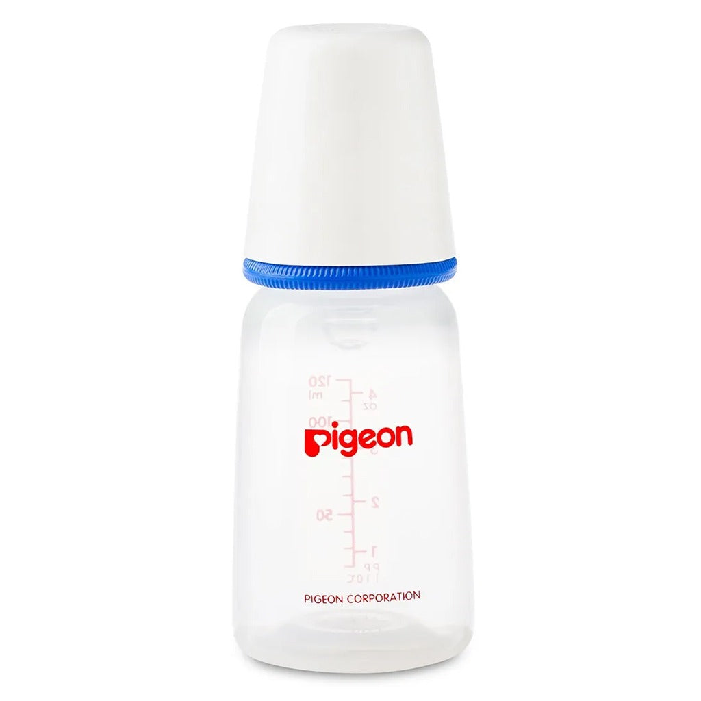 Pigeon Plastic Feeding Bottle For Babies With White Cap 120ml - Assorted KP-4 - Easy Pharmacy LLC