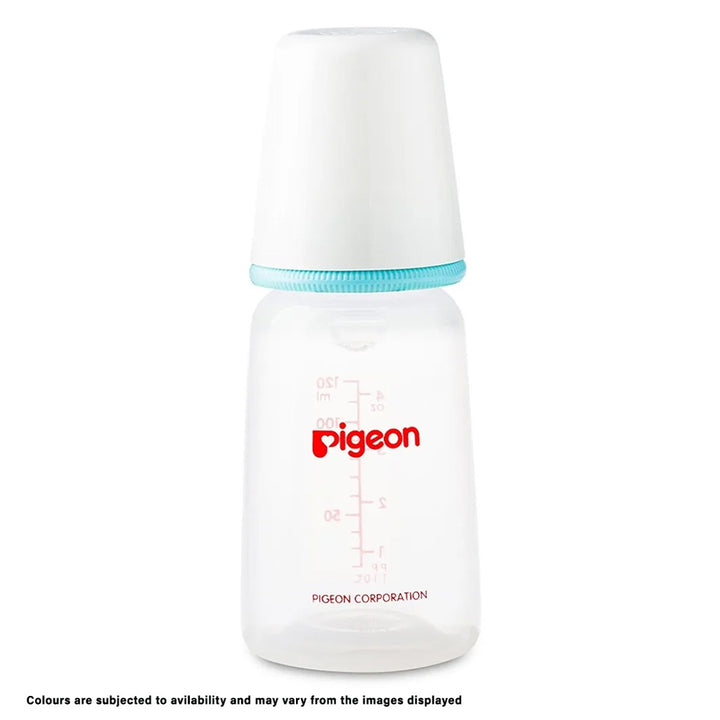 Pigeon Plastic Feeding Bottle For Babies With White Cap 120ml - Assorted KP-4 - Easy Pharmacy LLC