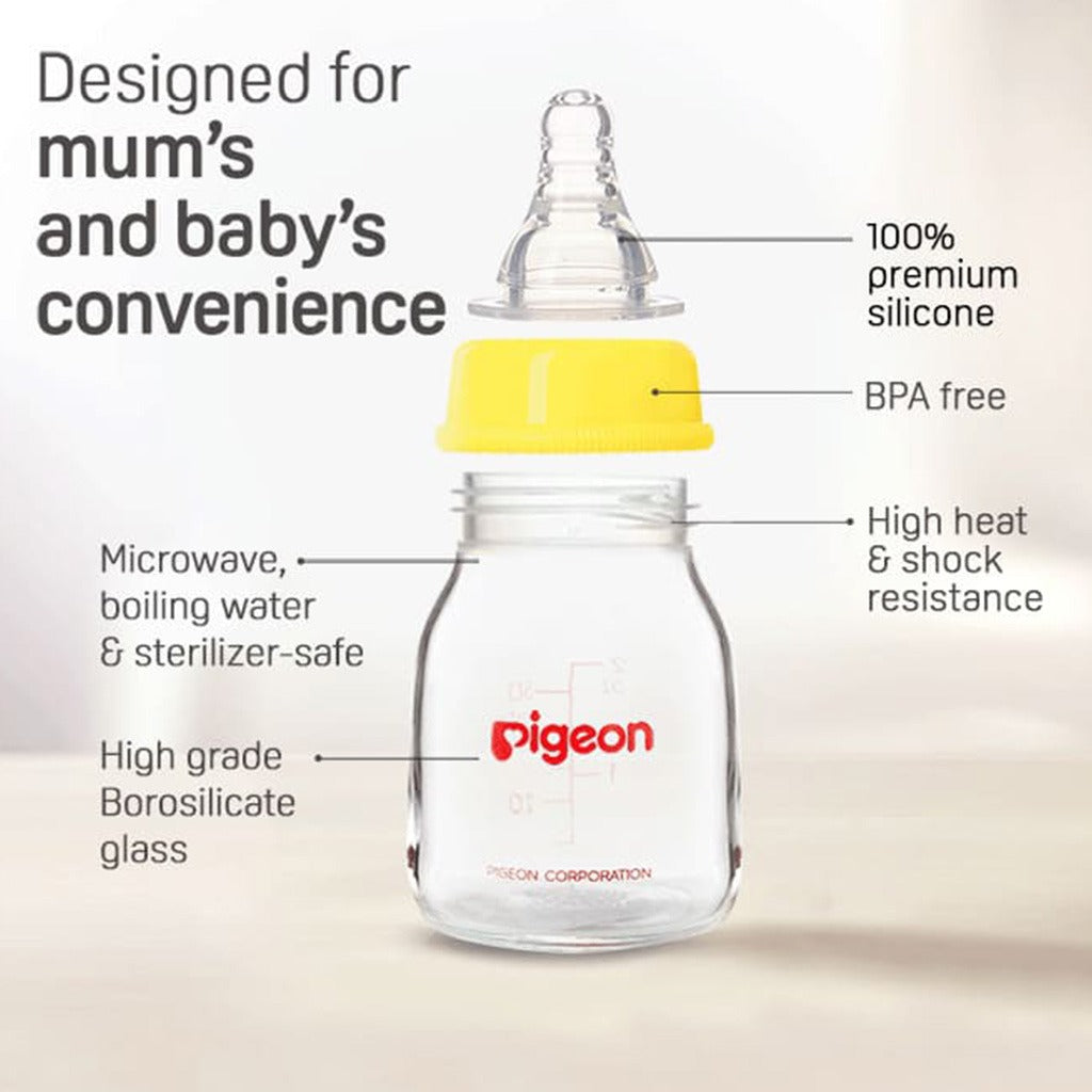 Pigeon Plastic Feeding Bottle For Babies With White Cap 120ml - Assorted KP-4 - Easy Pharmacy LLC