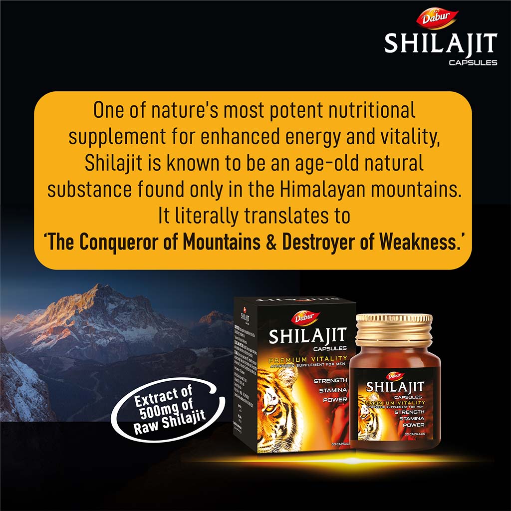 Dabur Shilajit Capsules For Vigour And Health, Pack of 30's - Easy Pharmacy LLC