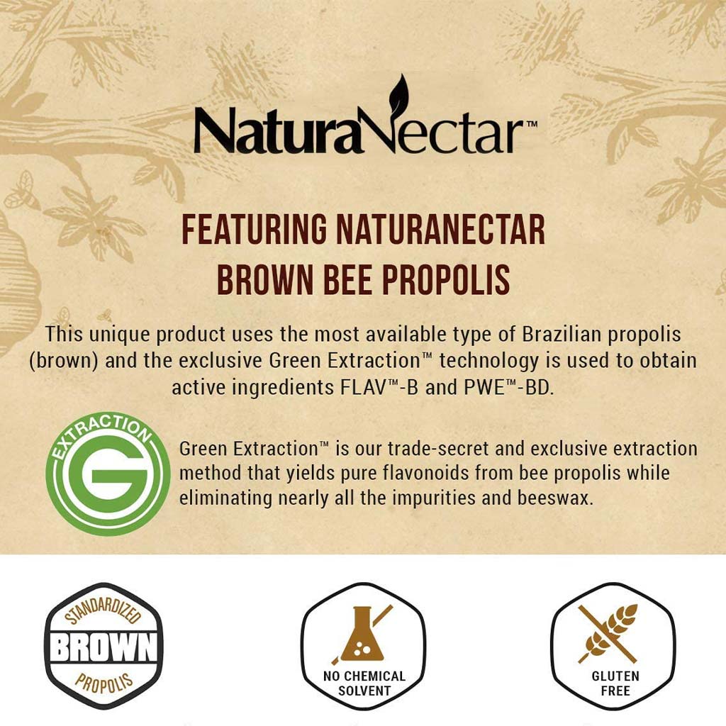 NaturaNectar Brown Bee Propolis Vegetable Capsule For Immune Support, Pack of 60's - Easy Pharmacy LLC