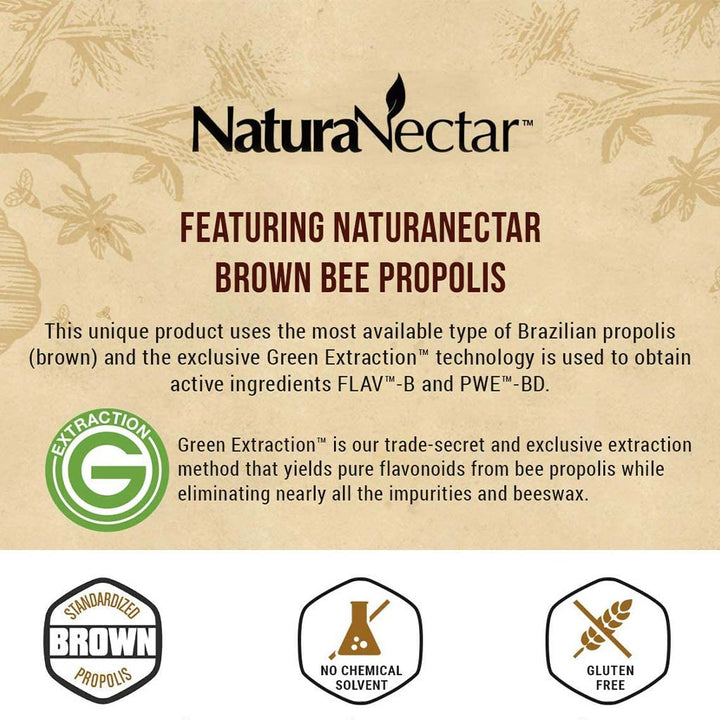 NaturaNectar Brown Bee Propolis Vegetable Capsule For Immune Support, Pack of 60's - Easy Pharmacy LLC