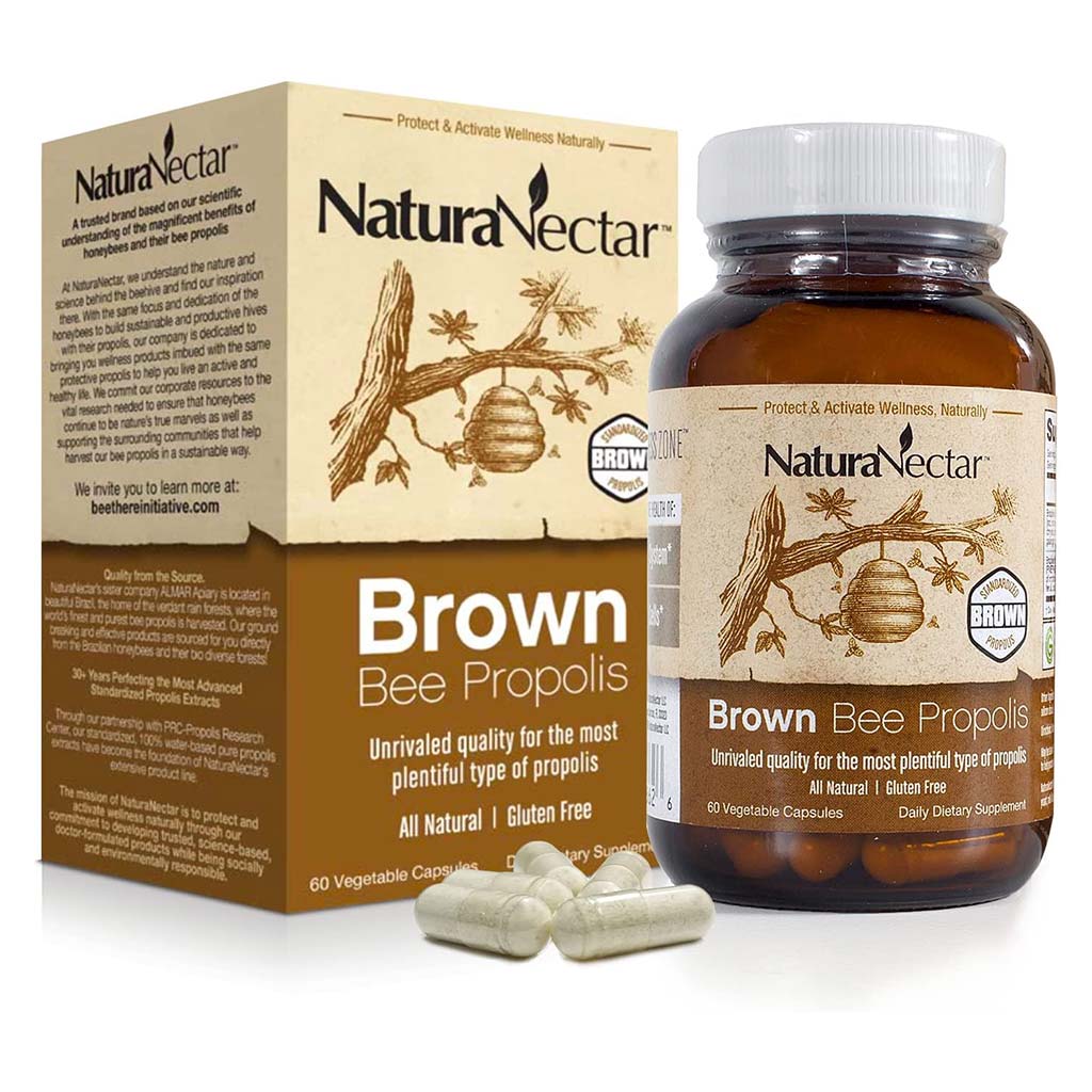 NaturaNectar Brown Bee Propolis Vegetable Capsule For Immune Support, Pack of 60's - Easy Pharmacy LLC