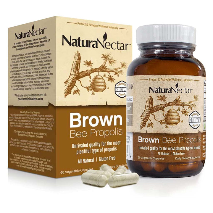 NaturaNectar Brown Bee Propolis Vegetable Capsule For Immune Support, Pack of 60's - Easy Pharmacy LLC