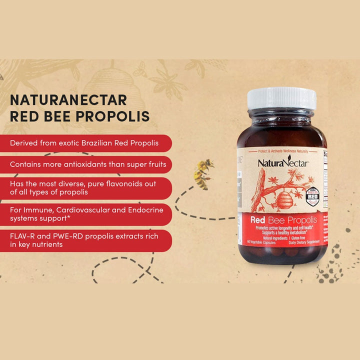 NaturaNectar Red Bee Vegetable Capsule For Metabolism Support, Pack of 60's - Easy Pharmacy LLC