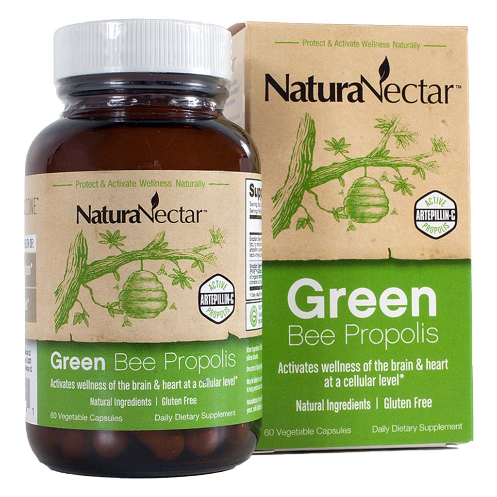 NaturaNectar Green Bee Propolis Vegetable Capsule For Brain, Heart & Immune Support 60's - Easy Pharmacy LLC